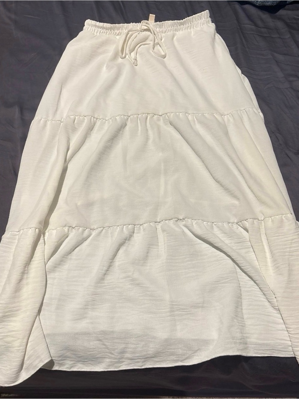 See You Monday White Tiered Maxi Skirt